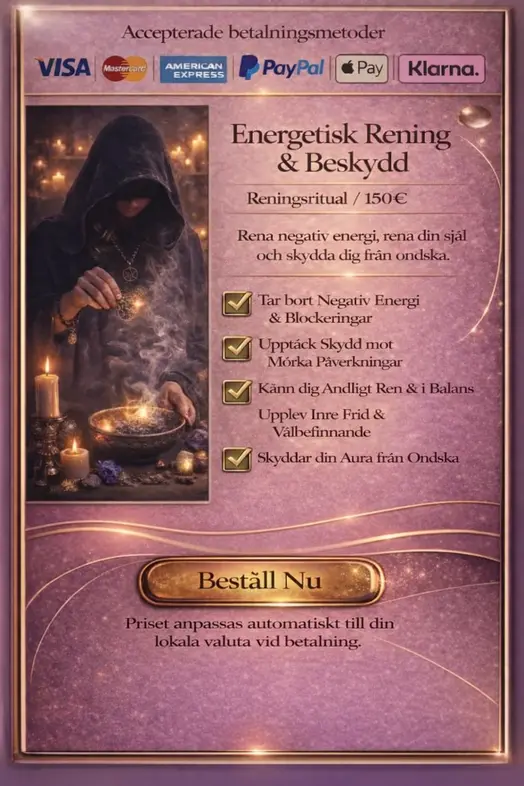 Avlägsnande av förbannelser och rening på distans, befria sig från onda besvärjelser, rena sig, ener